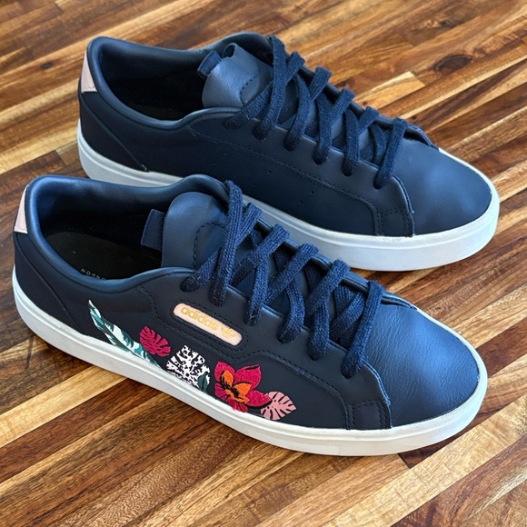Adidas x HER Collab Blue and Pink Floral Sneakers size 6 - Picture 1 of 7